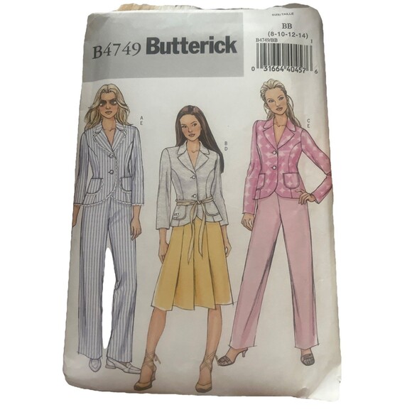 Sewing Pattern for Women, Jacket, Skirt Pants Butterick B4749 Size 8-14 UC F/F - Picture 1 of 2